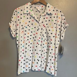 Retro Heart Button Down LuLaRoe